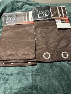 Dark Room 4 Blackout Grommet Panels 76 by 84 Inches Light Filtering Curtain Set