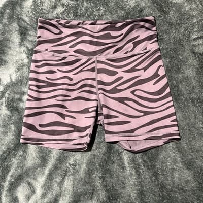 Knix Zebra Pattern Workout Shorts Womens Size L Leakproof Athletics. Inseam 6 in