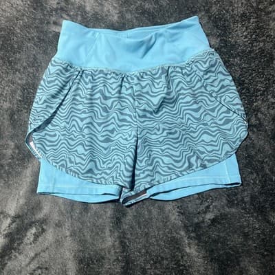 Tek Gear Women's Small Athletic Shorts Mid Rise Wicking Stretch Blue NEW TAG