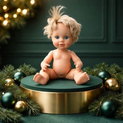 Vintage Circa 12” Baby Doll Wet & Drink Sleep Eye Blonde Rooted Hair Made In USA