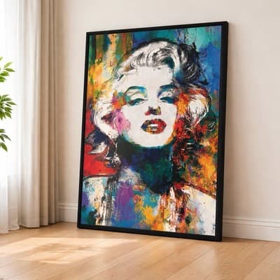 Contemporary pop art print depicting Marilyn Monroe in vibrant abstract style