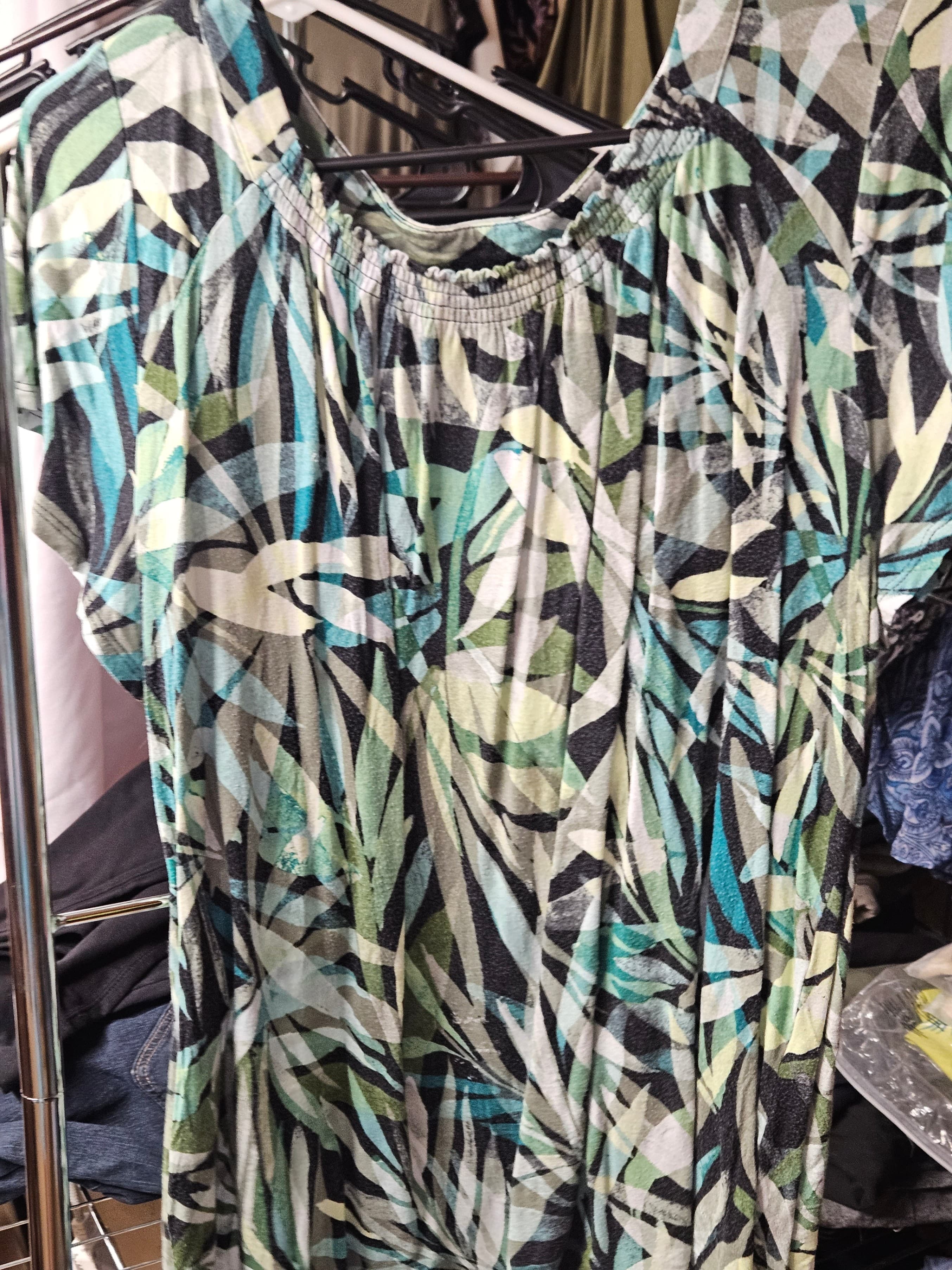 Women's Short Sleeve Patterned Top XL