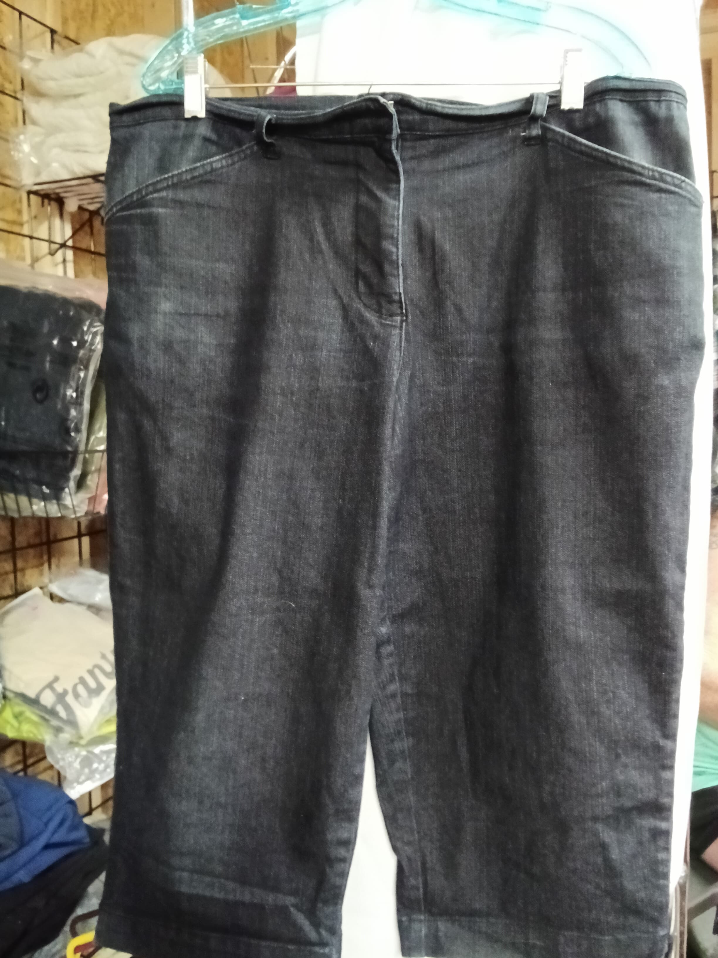 Lady's Dark Denim Shorts with Pockets
