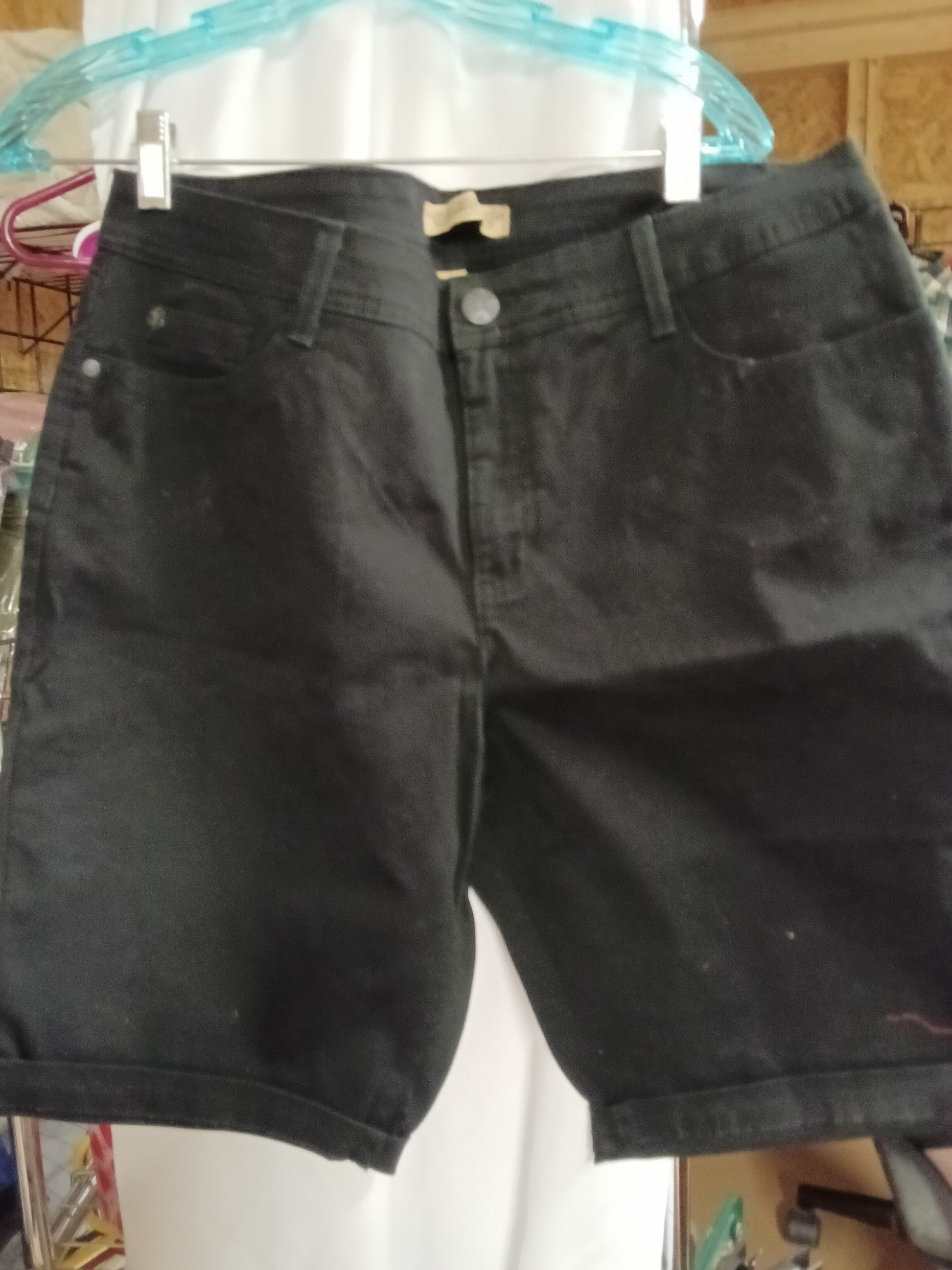 Nine West Black Denim Shorts with Pocket Detail