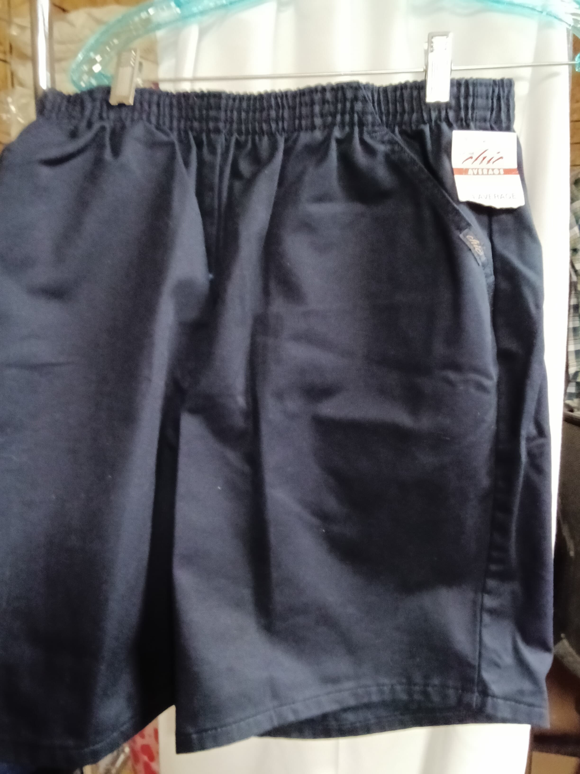 Chic Elastic Waist Navy Shorts