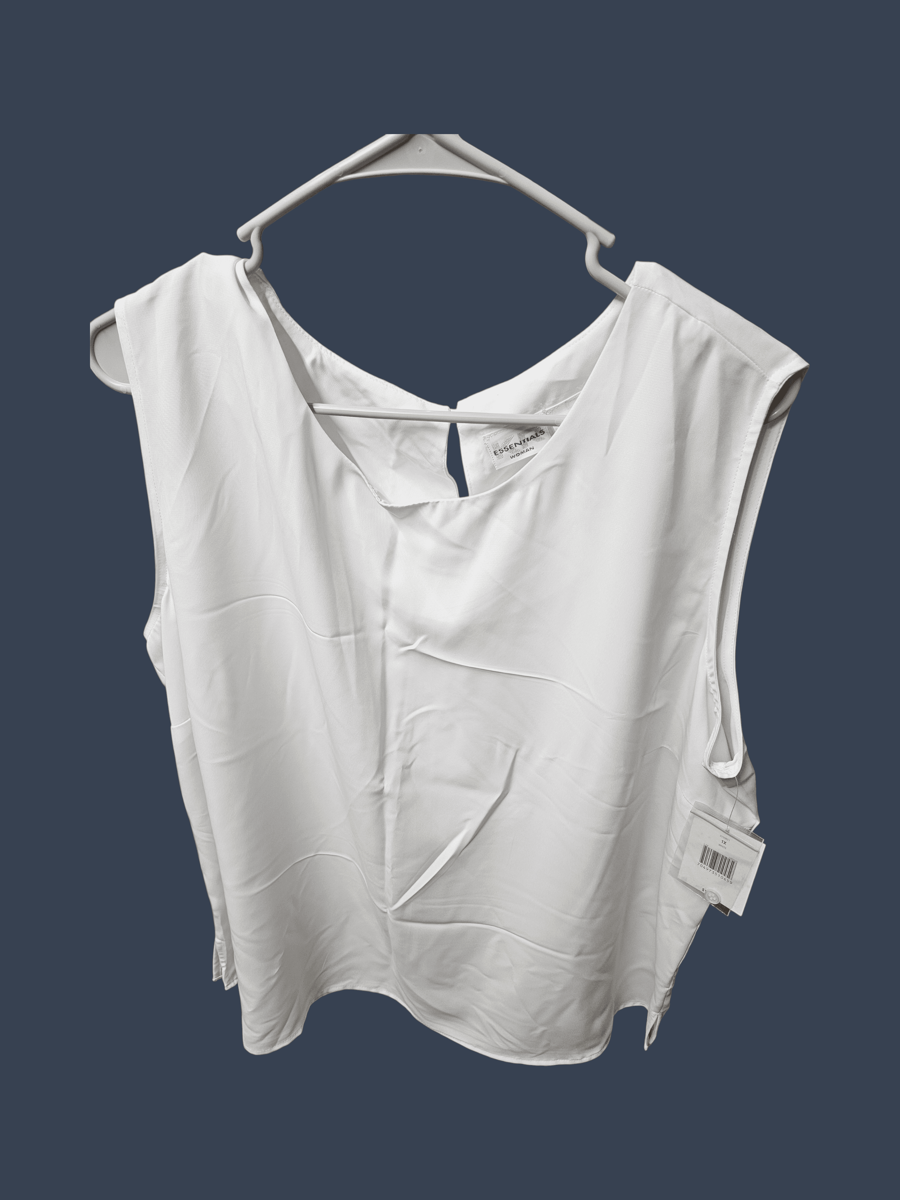 Essentials Women's Sleeveless Top White Size 1X