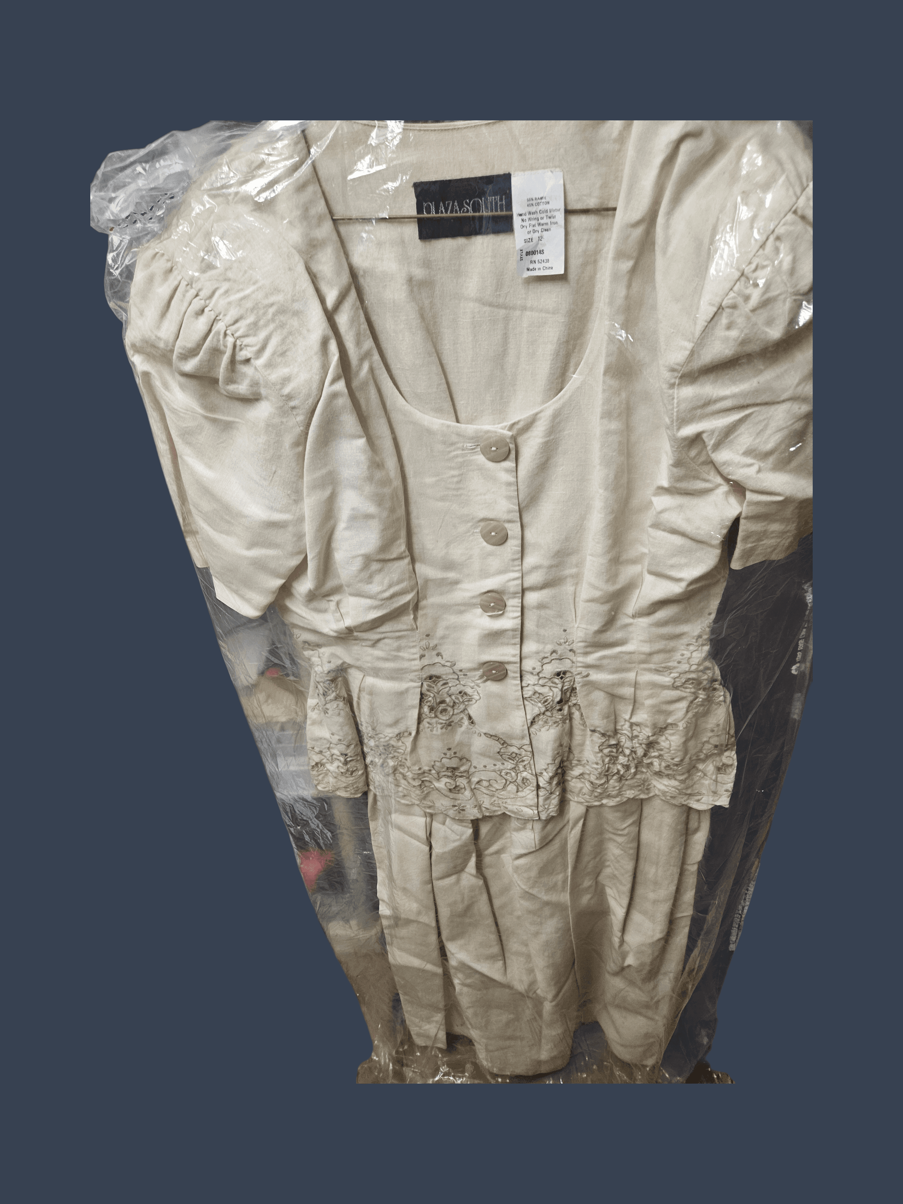 Plaza South Women's Dress Set Size 12 with Embroidered Details