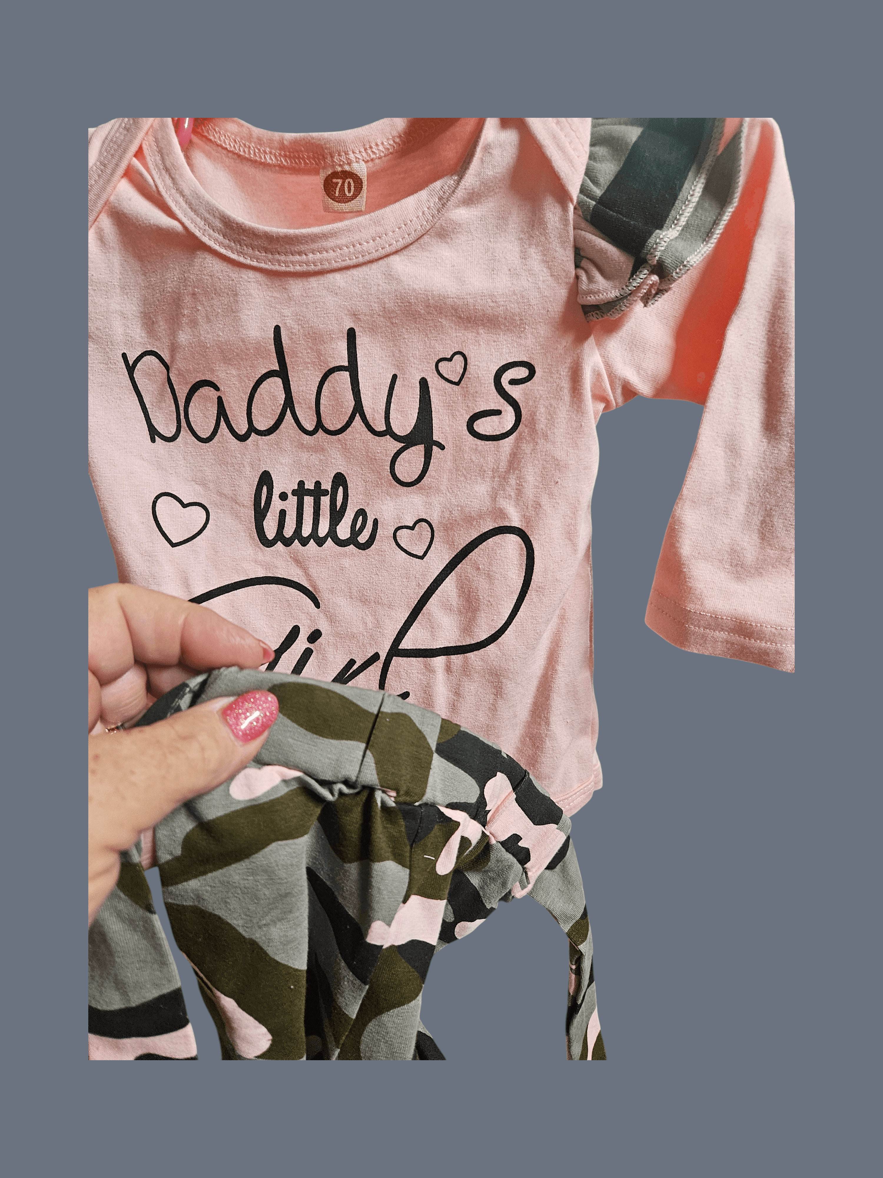 Baby Girl Outfit Set Pink Camo Size 70