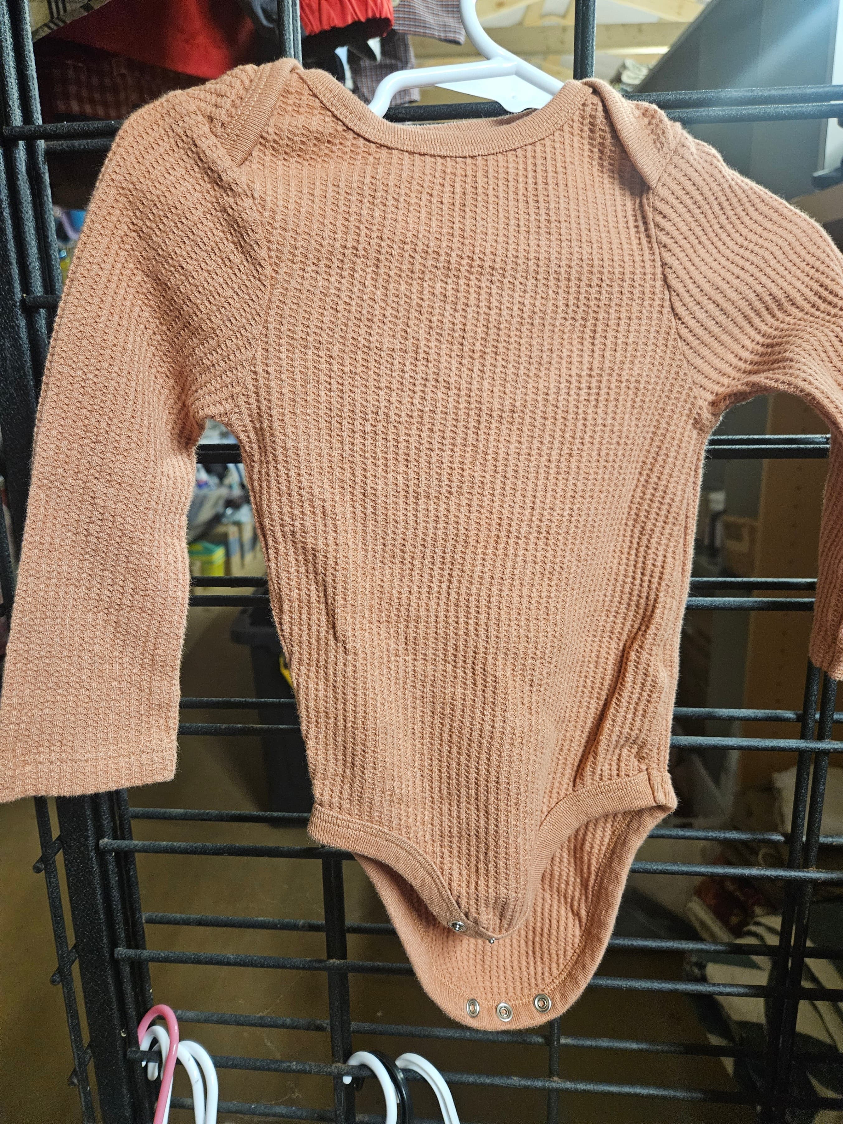 Baby Long Sleeve Waffle Knit Onesie