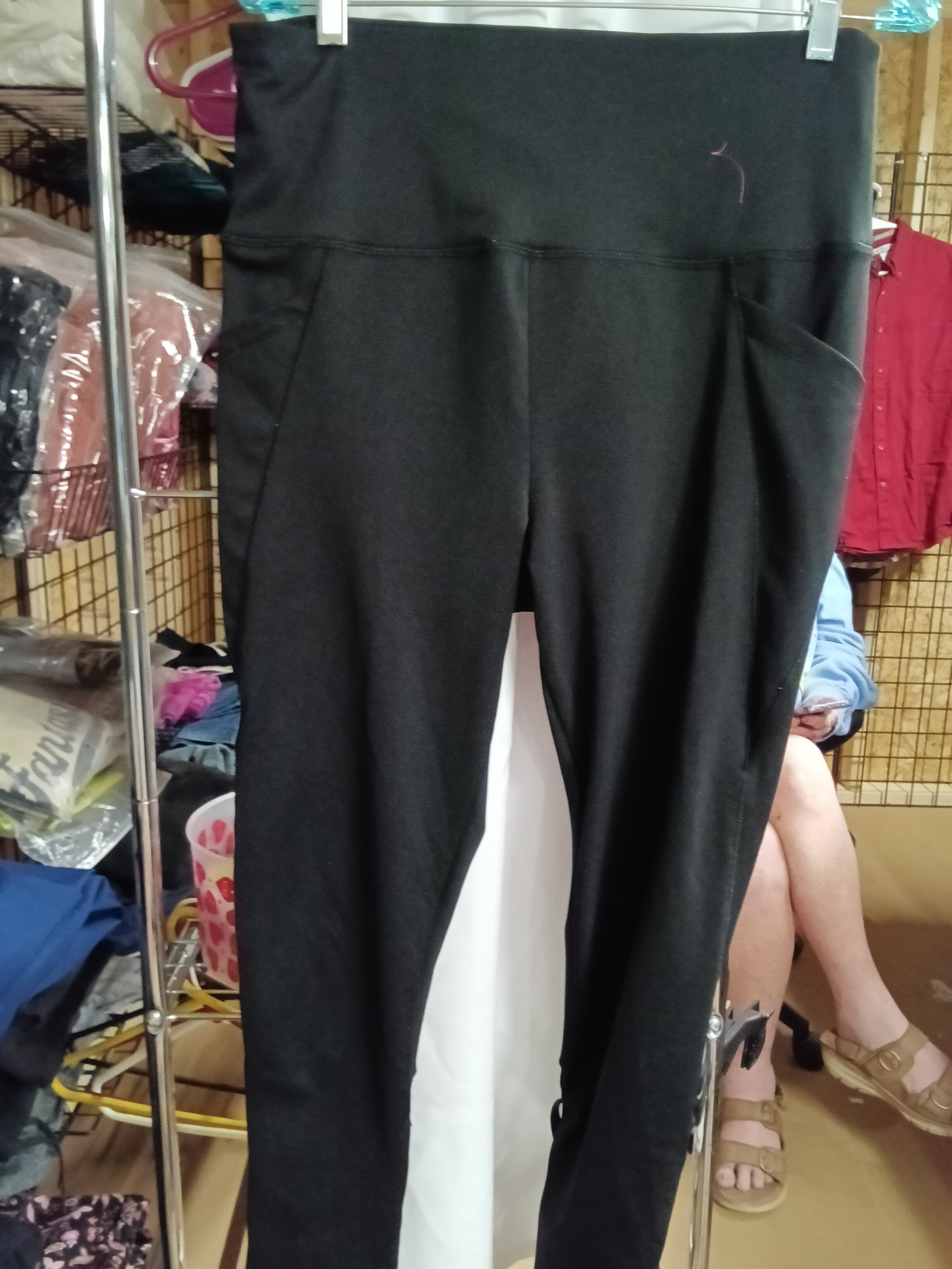 Shosho Black High-Waisted Leggings with Pockets