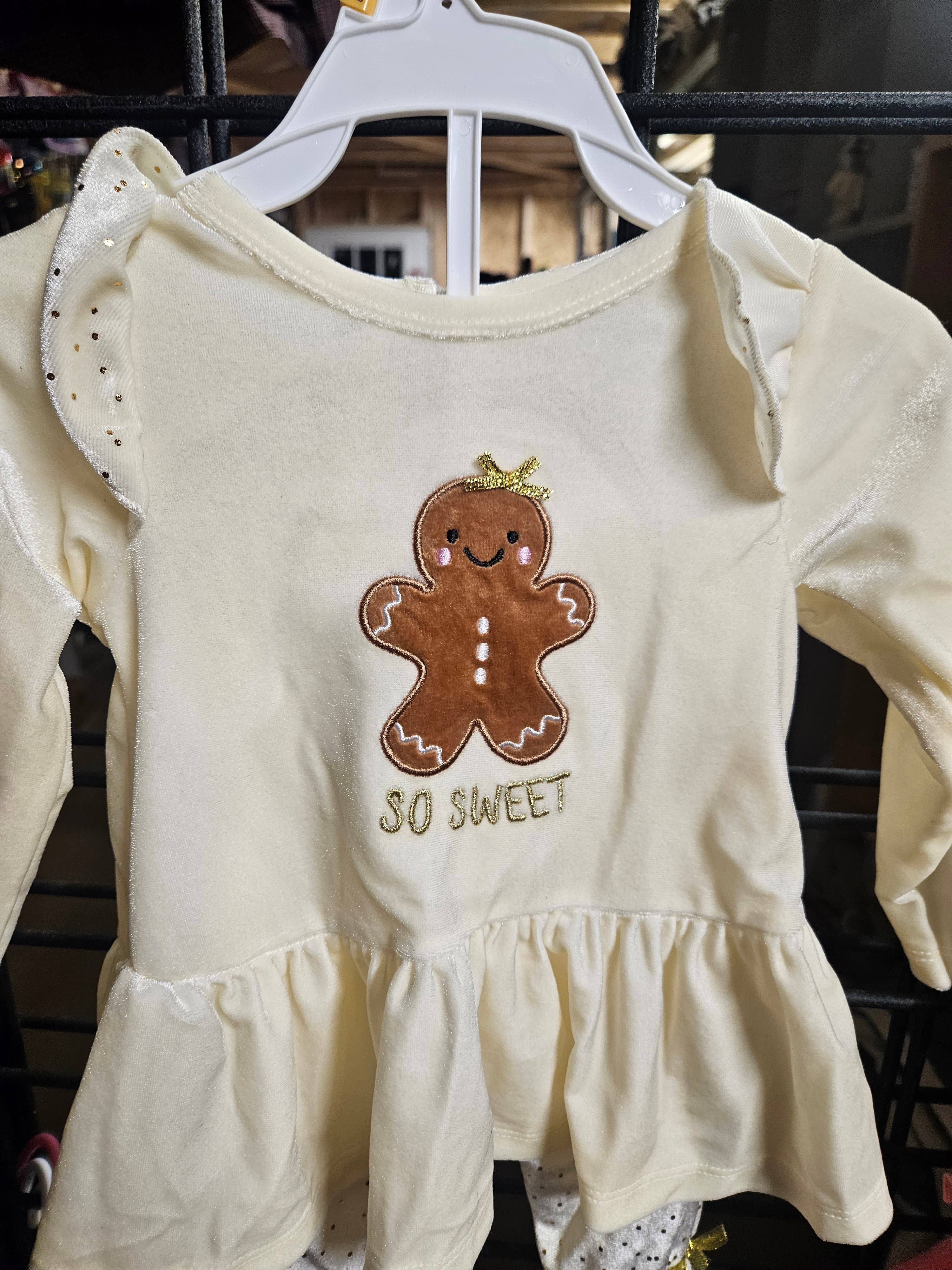 Girls Long Sleeve Gingerbread Dress Top