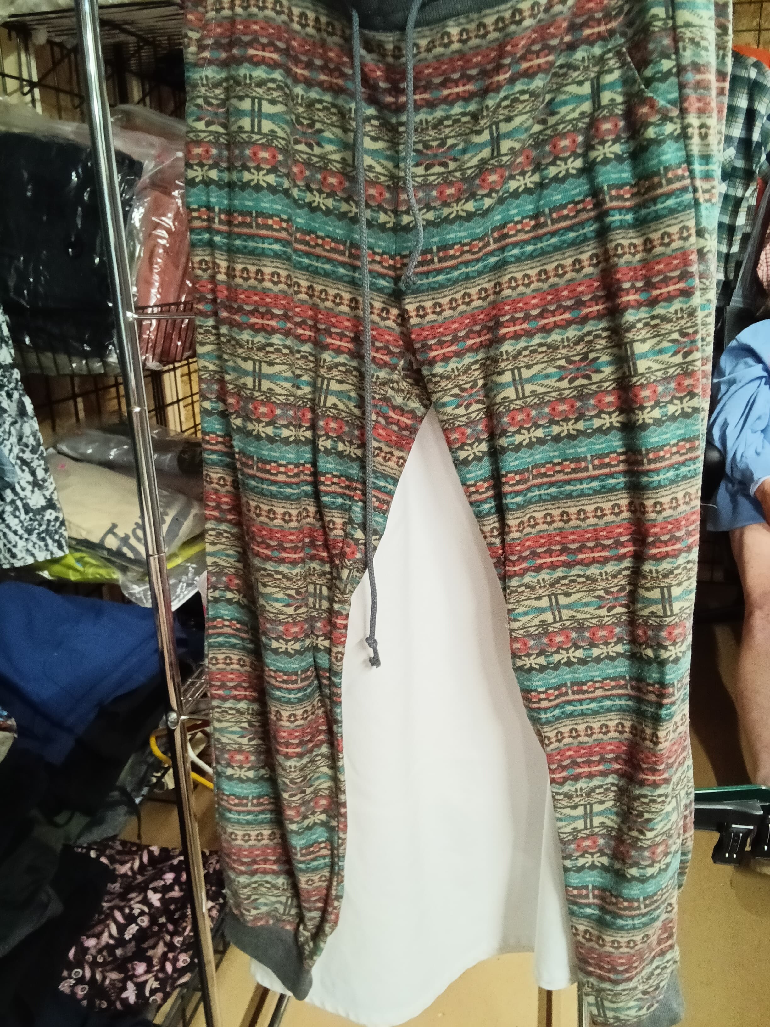 Kiss & Cry Patterned Jogger Pants with Drawstring Waist