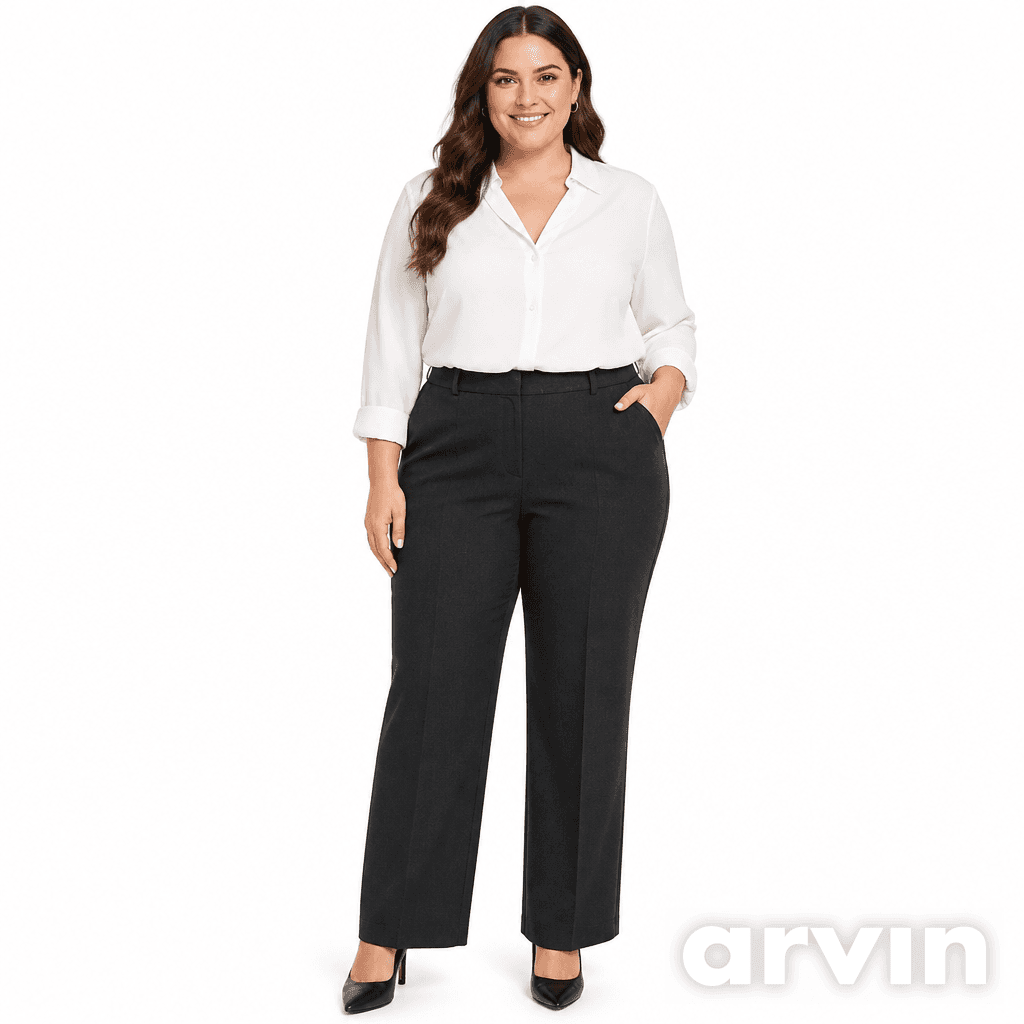 Simply Styled Women's Black Straight Fit Pants