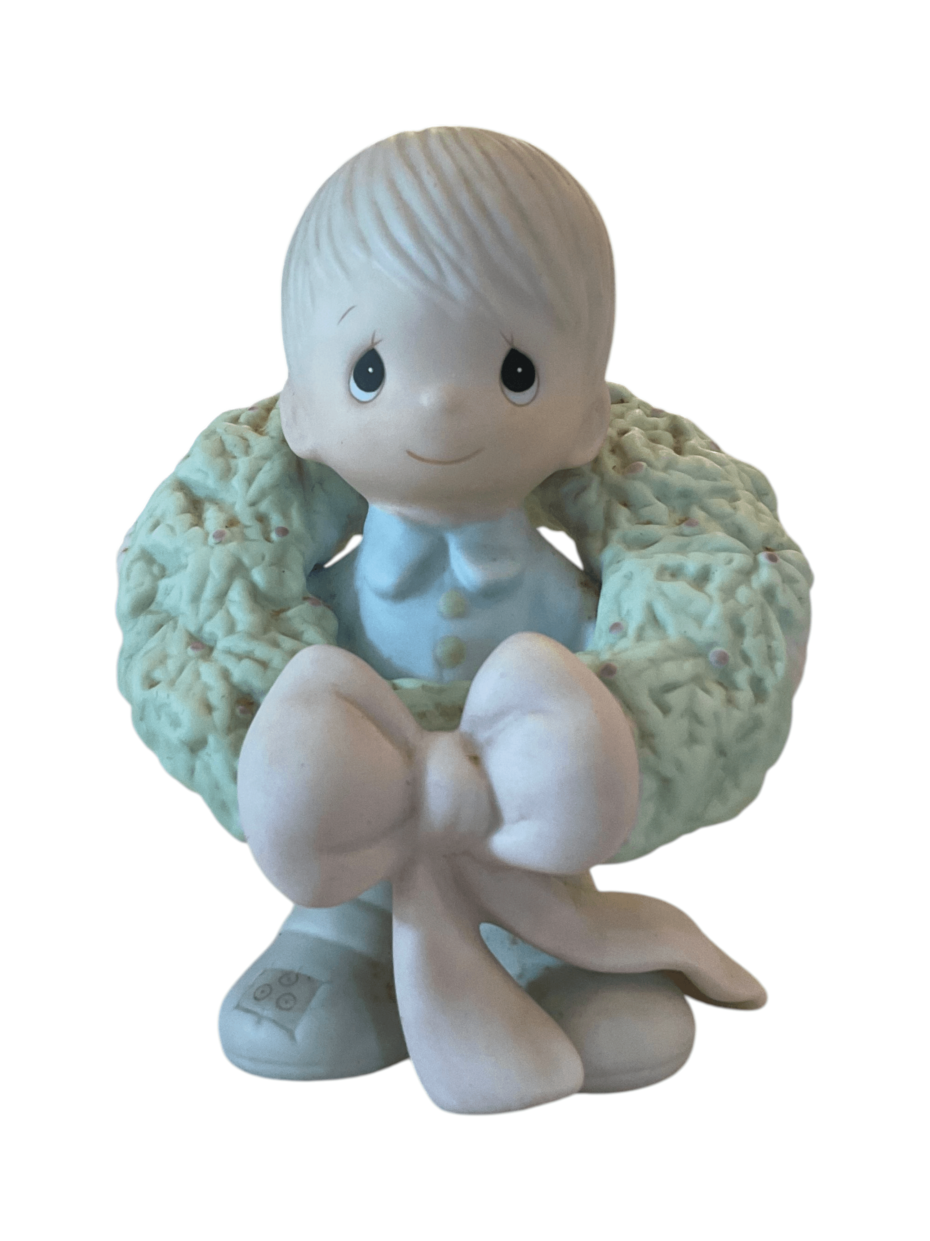 Precious Moments Figurine with Wreath and Bow
