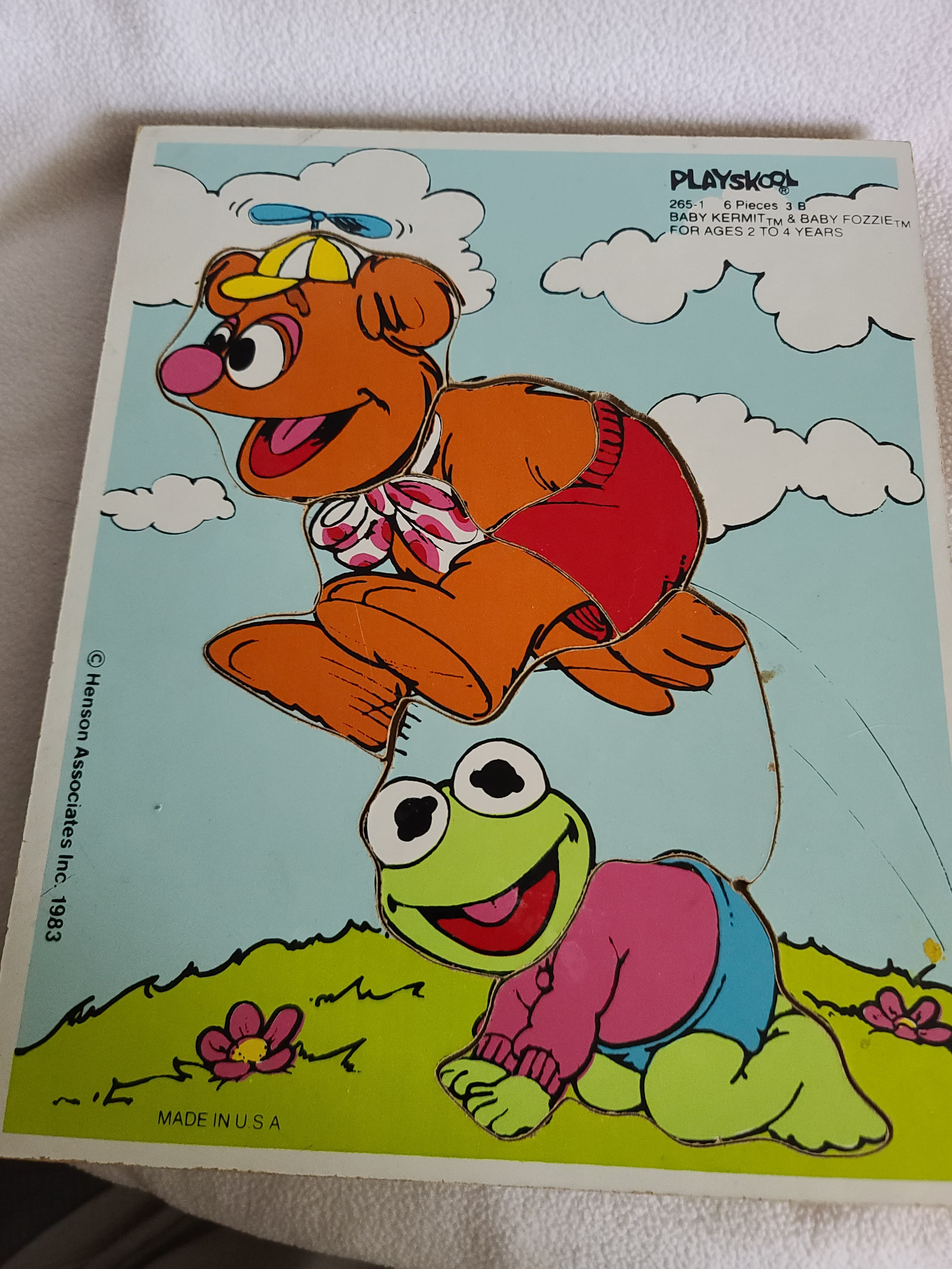 Vintage Playskool Baby Kermit & Fozzie Puzzle 1983