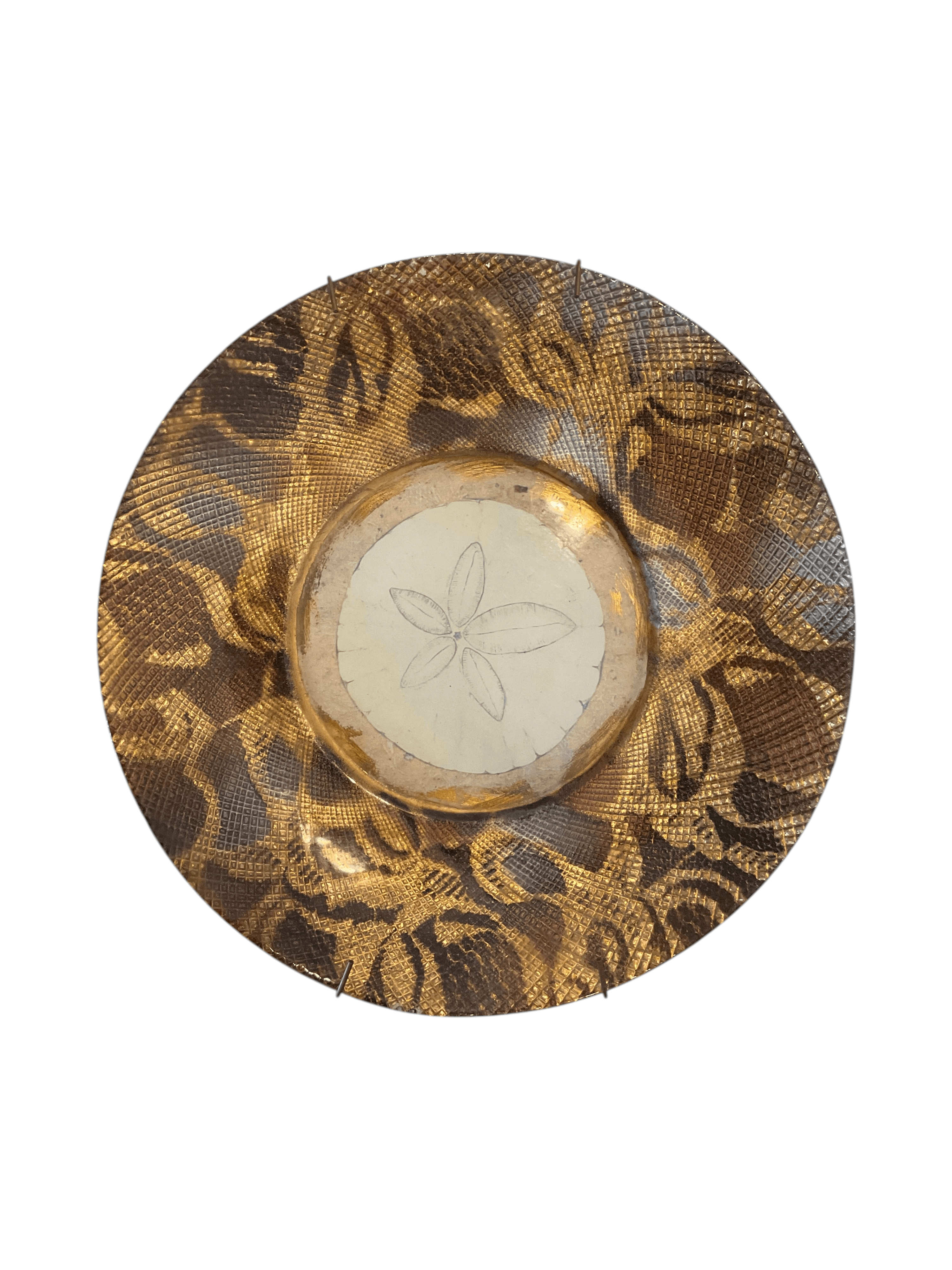 Decorative Gold Leaf Pattern Plate 12"