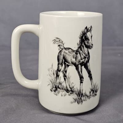 Otagiri Baby Horse Foal Ceramic Coffee Tea Cup Japan Vintage 1970s Excellent
