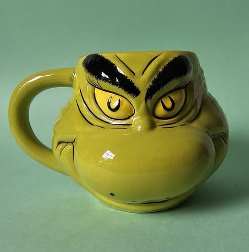 Dr Seuss The Grinch Head Shaped Coffee Mug Novelty Mugs Tea Cup Christmas Gift