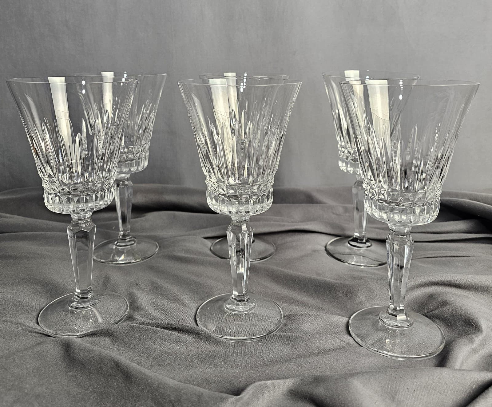Set of 6 Mikasa Belvedere Crystal Water Goblet 7 3/8"tall
