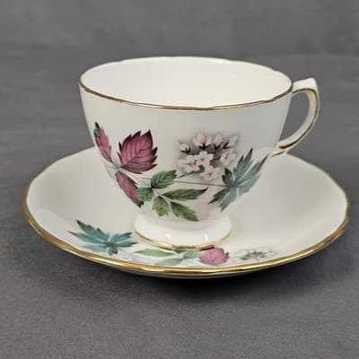 Vintage Royal Vale England Tea Cup & Saucer Flowers Ridgeway Potteries LTD