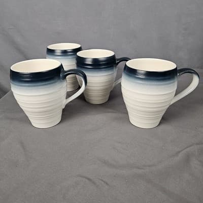 Mikasa Mug Swirl Ombre Blue 18oz Large Set of 4