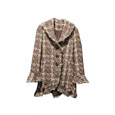 600 West Women’s M Tapestry Woven Coat Jacket Fringe Trim Boho Artsy Textured