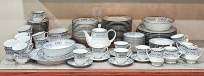 Noritake Burlington 2081 China EXCELLENT Cond 1940s Never Used Platinum Trim