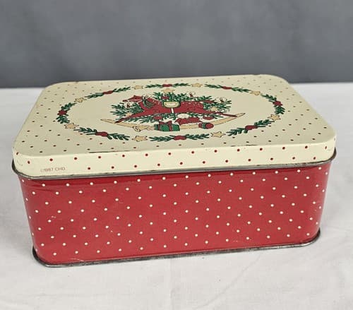Rocking Horse Tin Christmas 1987 CHD Red Beige