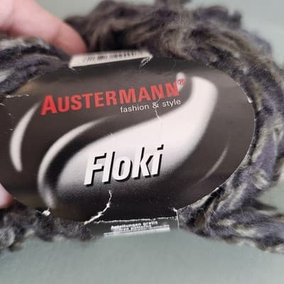 Austermann Floki Yarn Col 0004 Green-Black Mix 50g 25m Wool Acrylic Needle 10-12