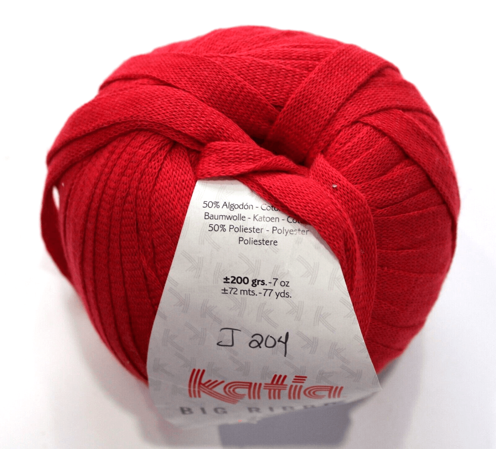 Katia Big Ribbon Col 4 Red Cotton Polyester 200gr 77yd