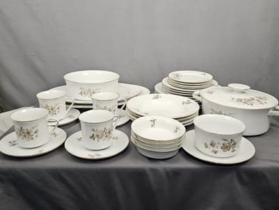 Vintage Twilight Rose China 37 piece Set Haviland Bavaria Germany Porcelain New