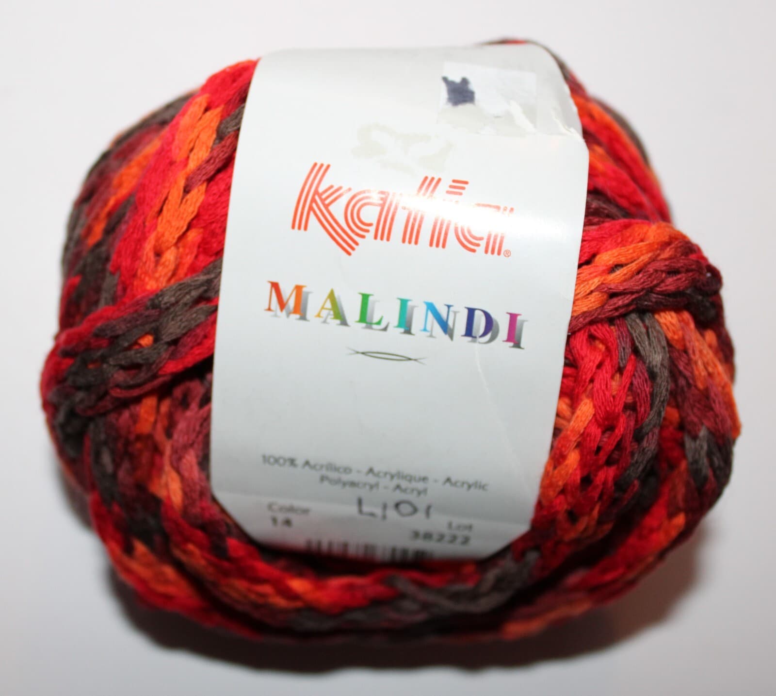 Katia Malindi Col 14 Orange Red Brown Mix 100% Acrylic 100gr 22yards