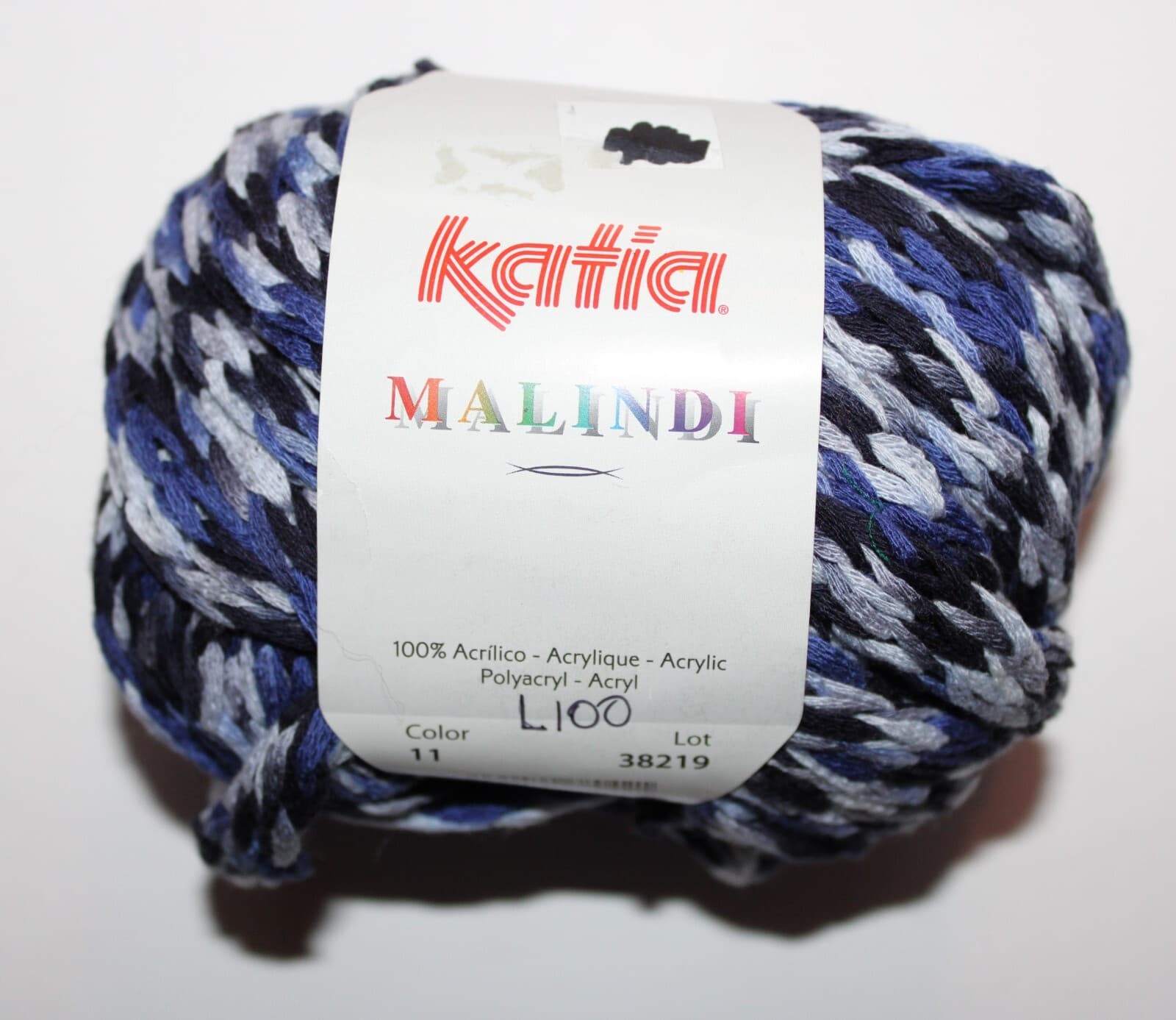 Katia Malindi Col 11 Blue Mix 100% Acrylic 100gr 22yards