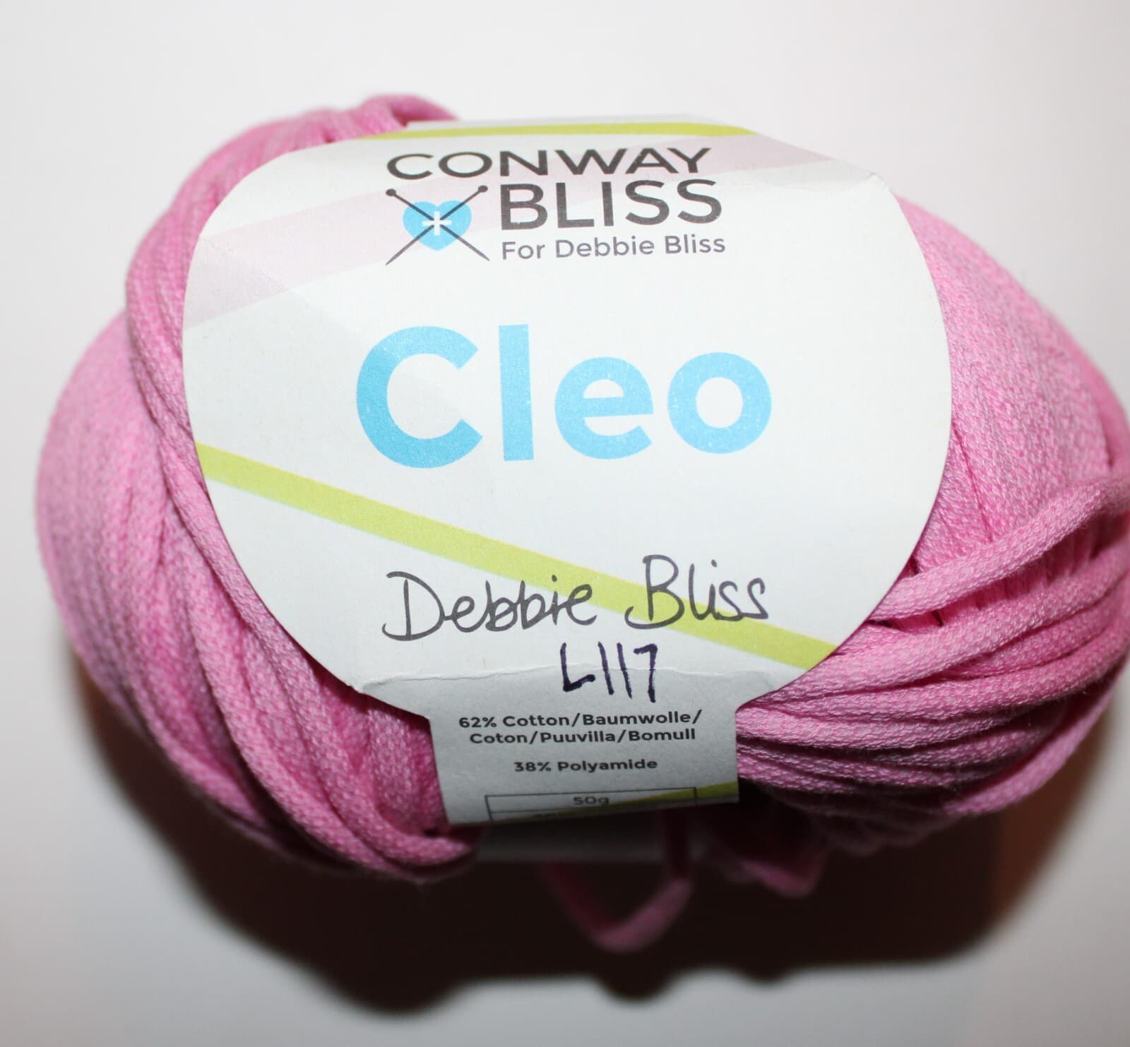 Plymouth Yarn Cleo Col 60006 Pink Cotton Nylon 50gr 98yd