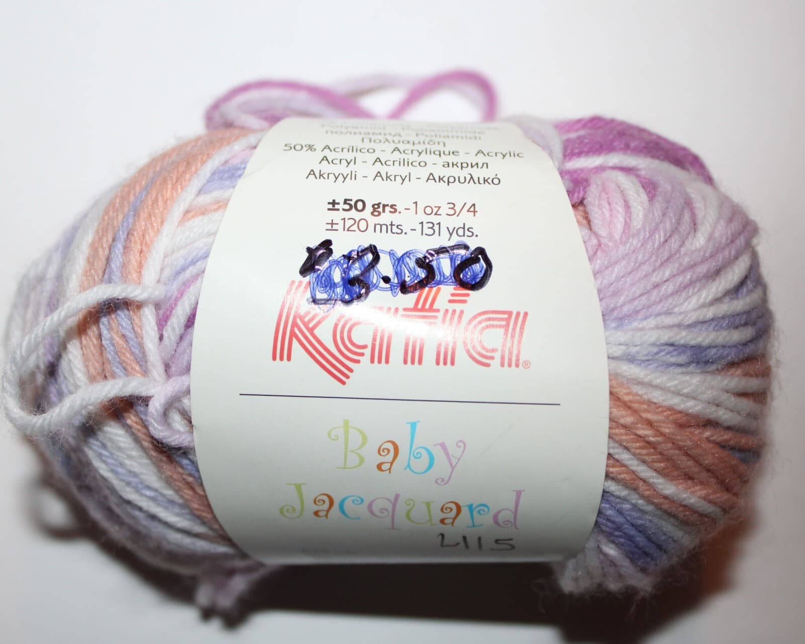 Katia Baby Jacquard Pastels 50% Nylon 50% Acrylic 50gr 131yd