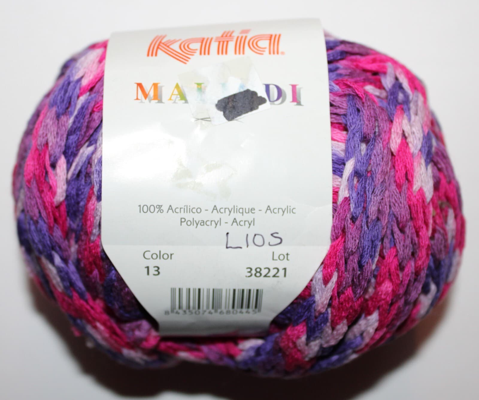 Katia Malindi Col 13 Pink Purple Mix 100% Acrylic 100gr 22yards