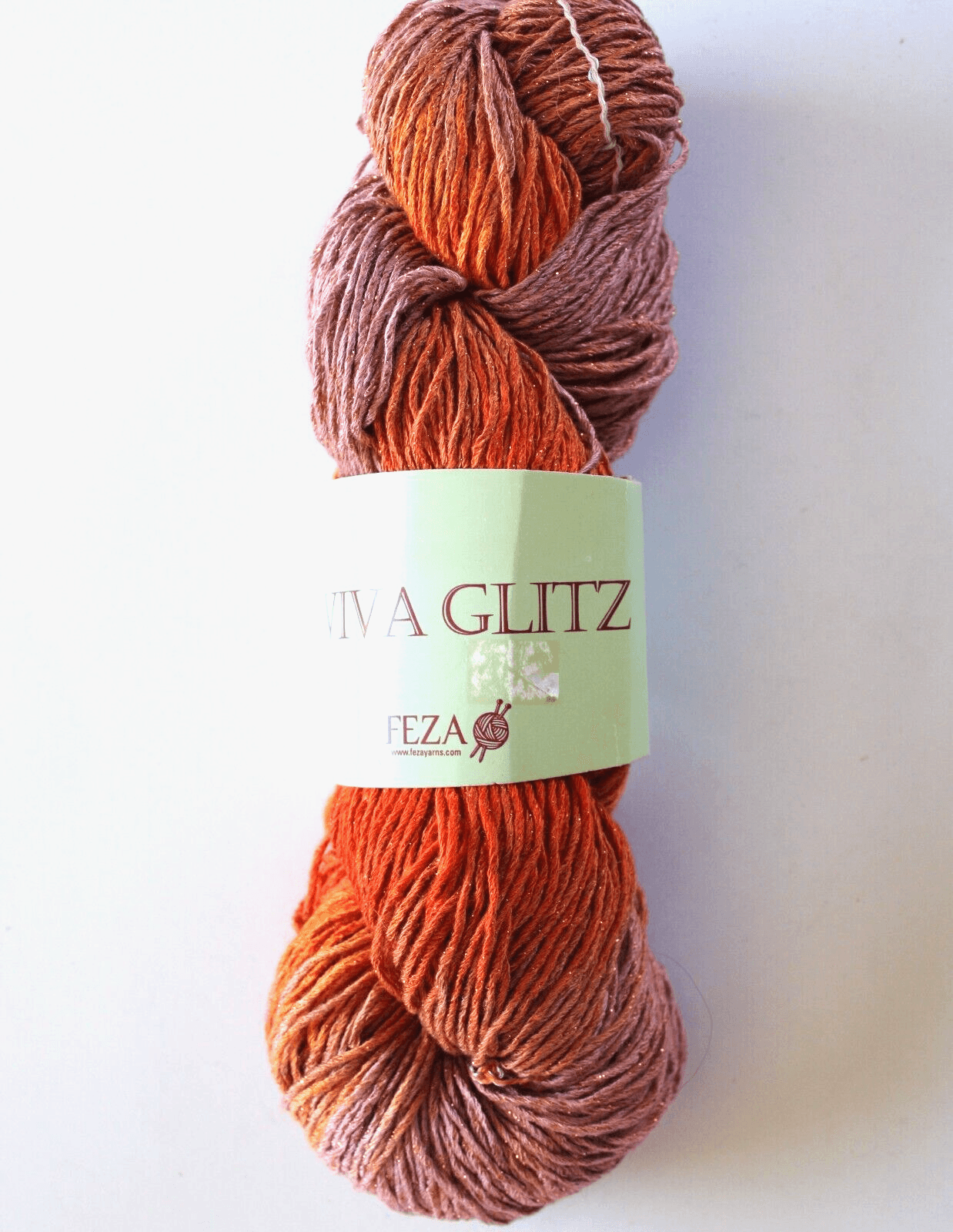 Feza Yarn Viva Glitz Orange Pink Mix 85% Rayon 15% Metalic Yarn 110gr 252yd