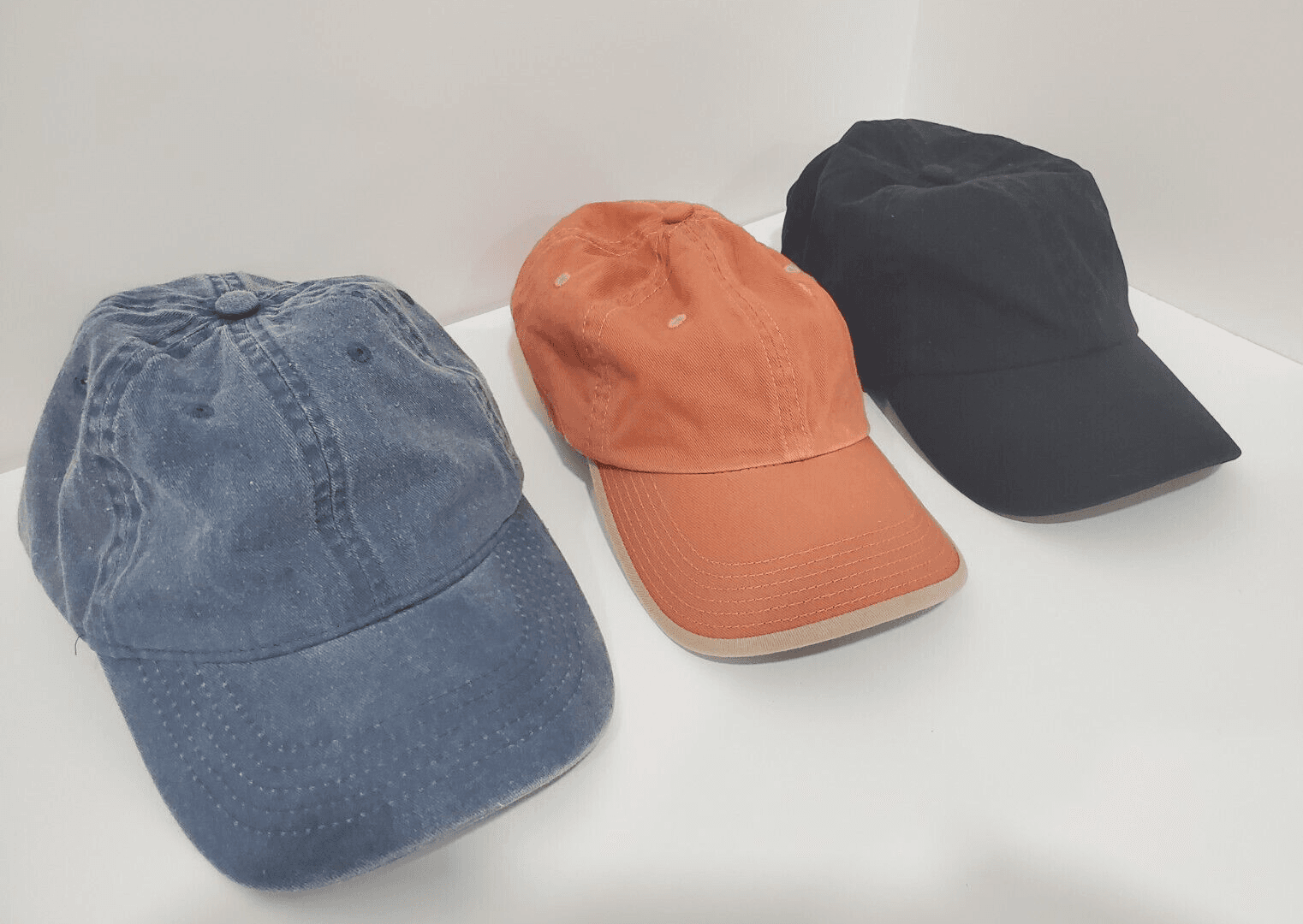 Mens Womens Baseball Caps Hats Washed Brushed Denim