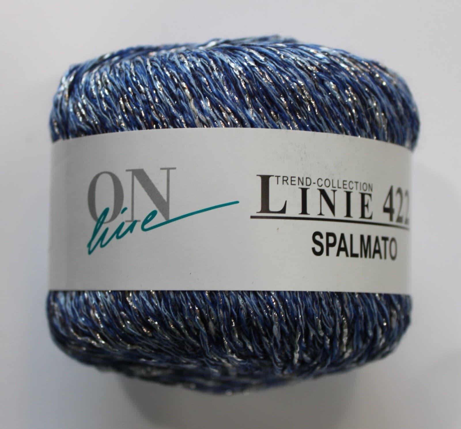 Yarn OnLine Linie 422 Spalmato Novelty Yarn Blue with Silver