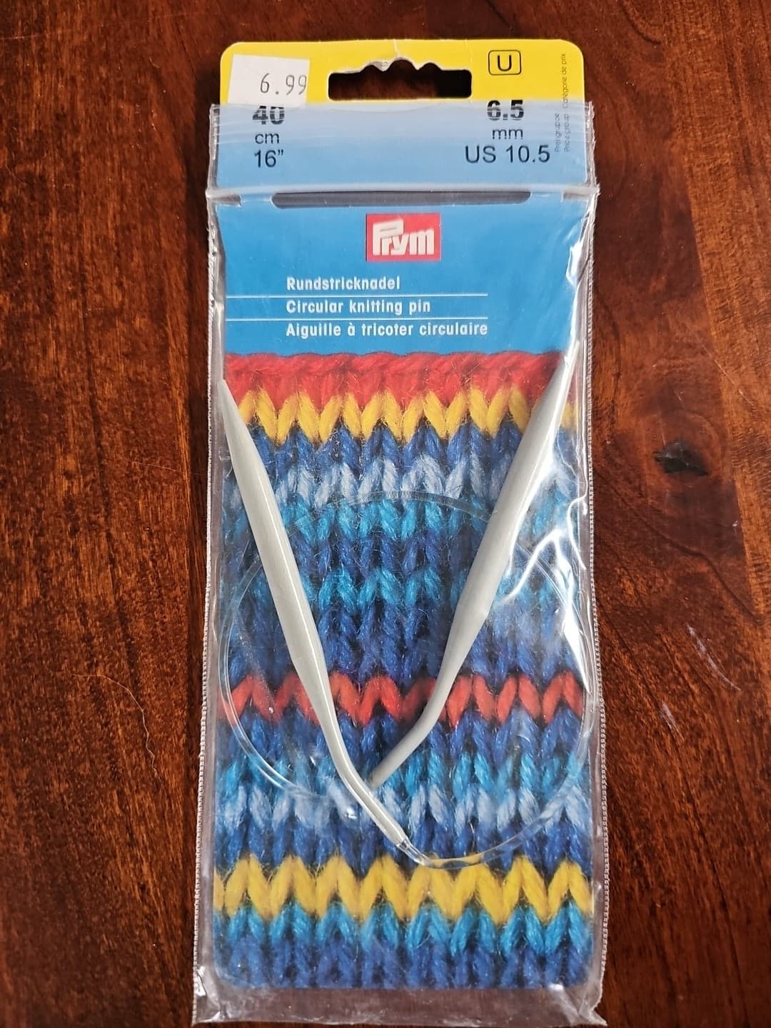 Prym Circular Knitting Pin Knitting Needles US 10.5 6.5mm, 16" 40cm