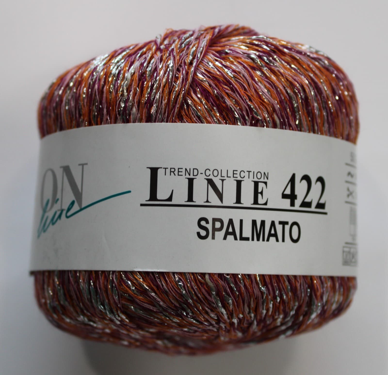 Yarn OnLine Linie 422 Spalmato Novelty Yarn Redish Brown with Silver