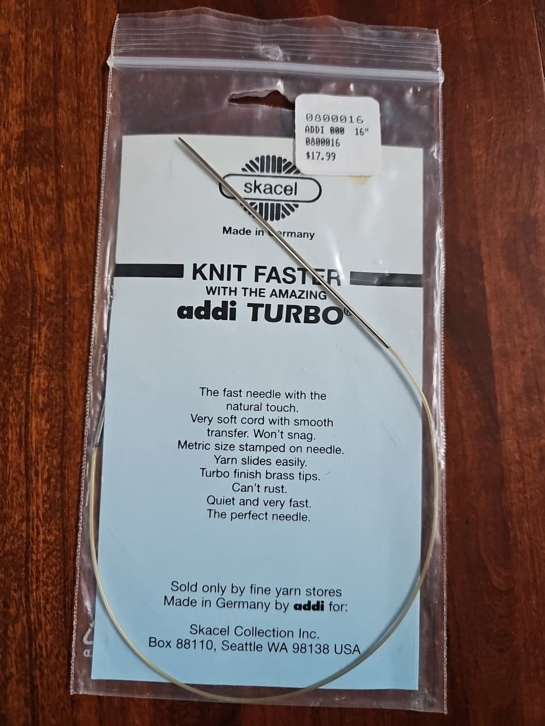 Skacel Knit Faster with Amazing addi Turbo Knitting Needle US0, 16"