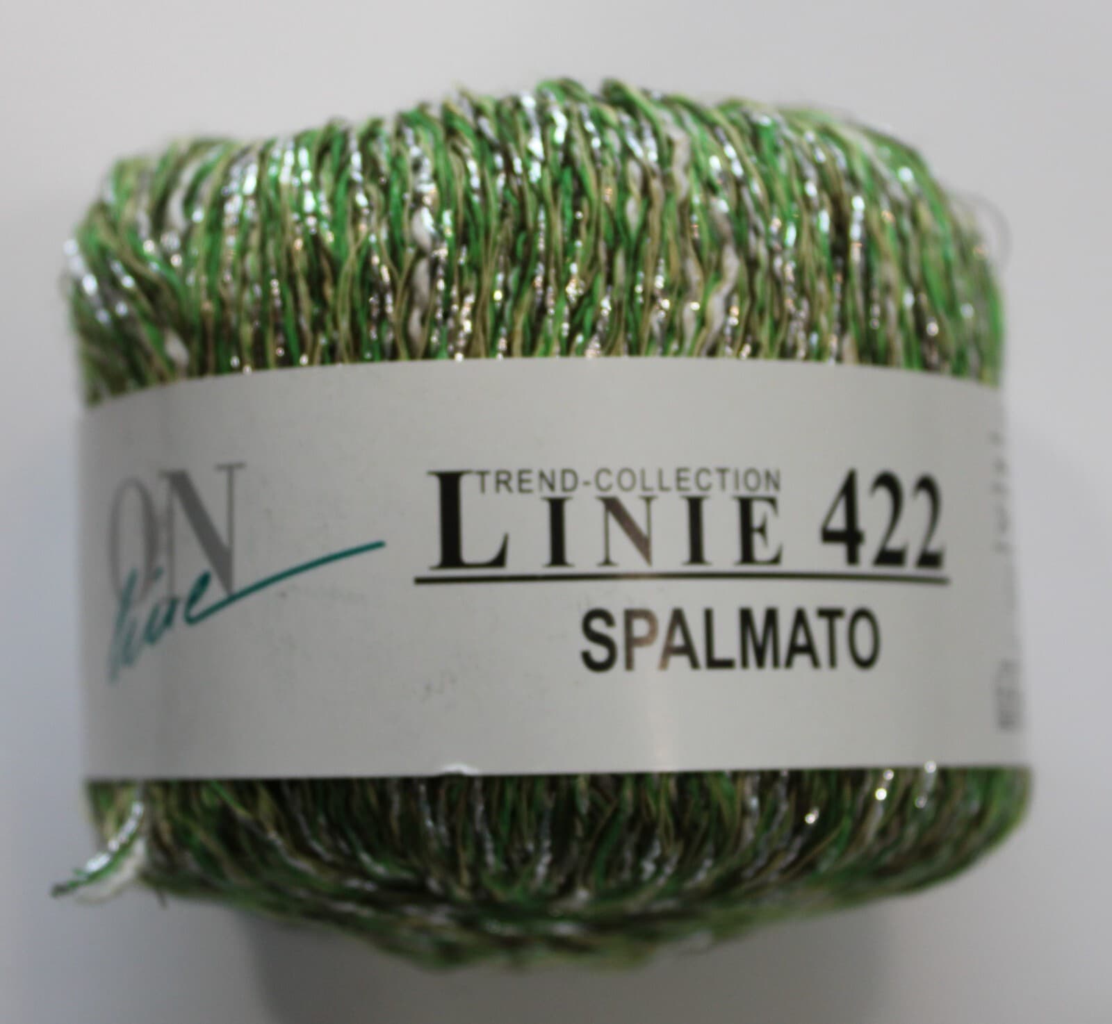 Yarn OnLine Linie 422 Spalmato Novelty Yarn Green with Silver