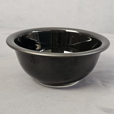 PYREX 322 Black Glass Small Mixing Bowl Round Original 7" Diameter