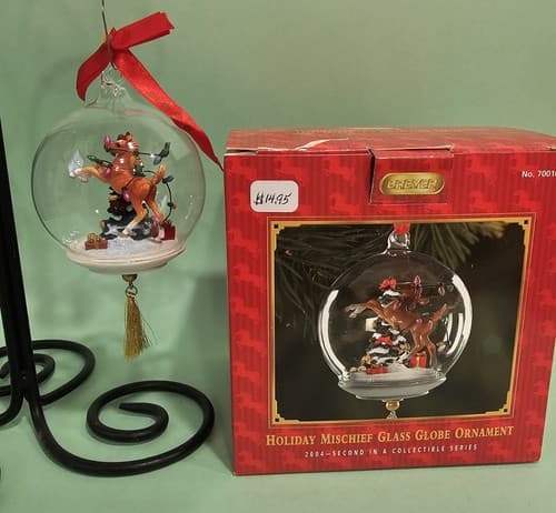 Breyer Holiday Mischief Glass Globe Ornament Horse 2004