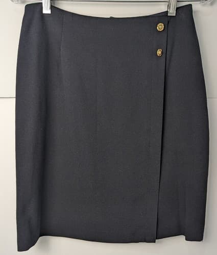 Kathy Lee Collection Womens Skirt Size 10 Black Pleated Zipper Polyester/Rayon