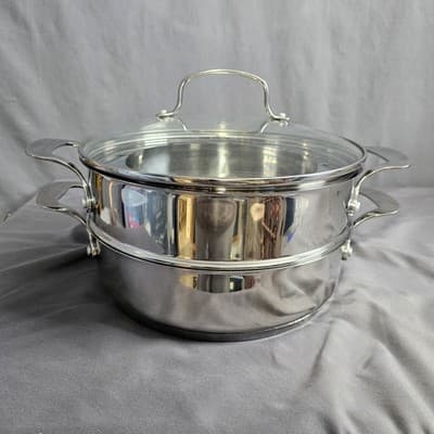 NuWave Precision Induction Cookware 3.5 Qt. Stainless Steel Pot Lid & Steamer