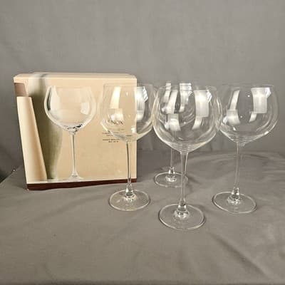 Lenox Tuscany Classics Beaujolais Grand Wine Glasses Set Of 4 Clear Vintage NIB