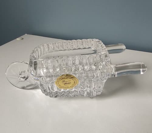 Princess House Highlights 24% Lead Crystal Mini Wheelbarrow Candy Dish Vintage