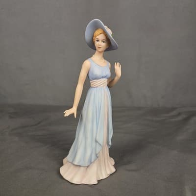 Home Interiors Camille Figurine 14039-03 Elegant Lady in Blue & Pink Dress 2003